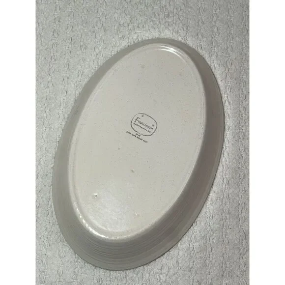 Franciscan Hacienda Green Oval Divided Vegetable Serving Bowl Dish - Picture 6 of 7